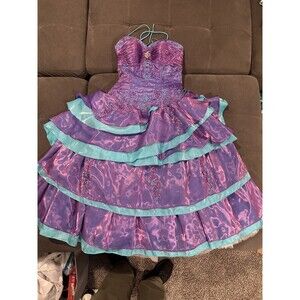 Karelina Sposa Bridal Dress 4Q732 Size 8 Purple Aqua Embroidery SEE ALL PHOTOS ￼